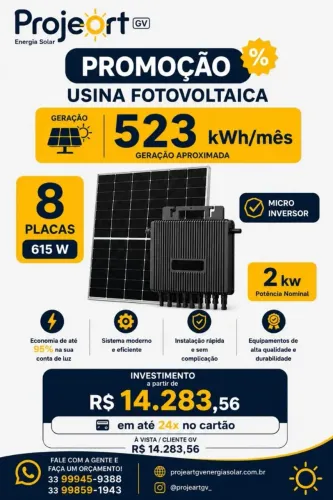 Sistema de energia solar fotovoltaica