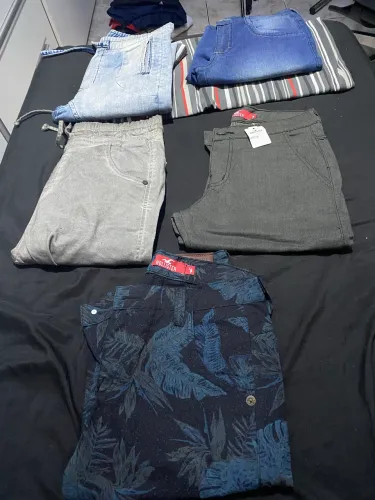 Lote 5 Bermudas Masc 38 PREMIUM: 2x Hollister Original + 2x Zune Rodrigo Faro (Novas)