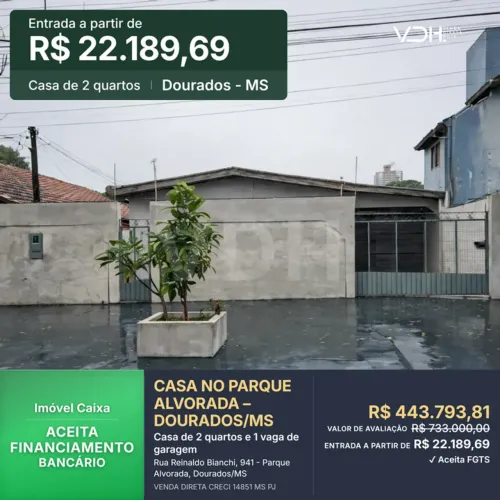 CASA NO PARQUE ALVORADA DOURADOS/MS
