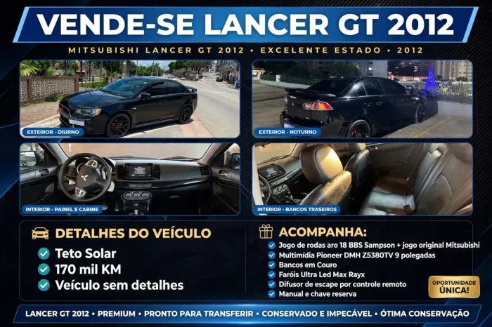 Mitsubishi Lancer GT 2.0 16V 160cv Aut. 2012