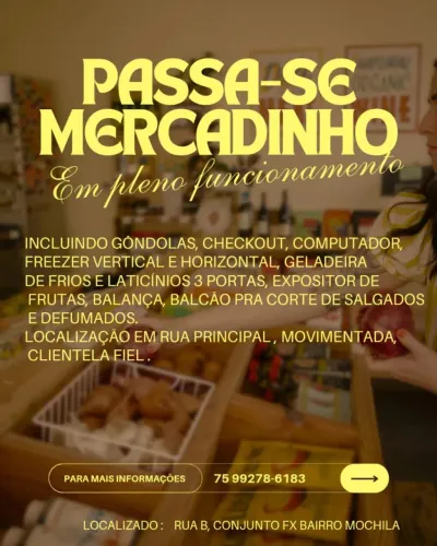 Passa-se Mercado em pleno funcionamento 