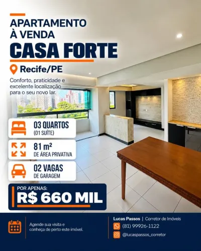 Apartamento à Venda no Monteiro | 81 m², 3 Quartos e 2 Vagas