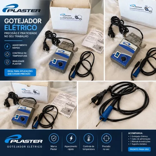 Gotejador / Espátula Elétrica Plaster 1 Caneta + Caixa Acompanha ponteiras