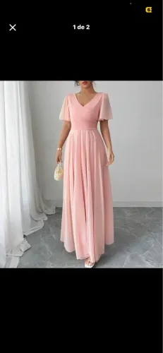 Vestido longo rosa