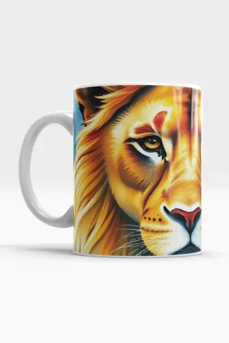 Caneca de cerâmica Leão de Judá - Estampa Exclusiva