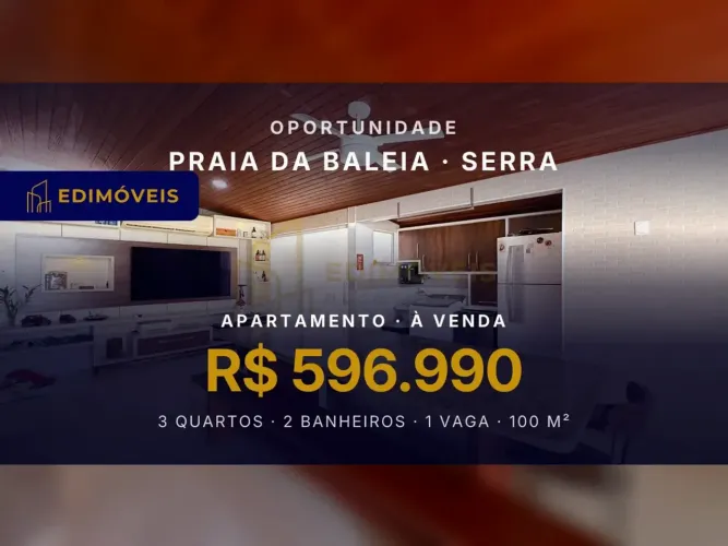 Seu novo lar na Praia da Baleia: Apartamento 3 quartos em condomínio