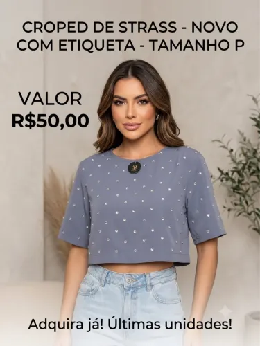 cropped de strass novo p