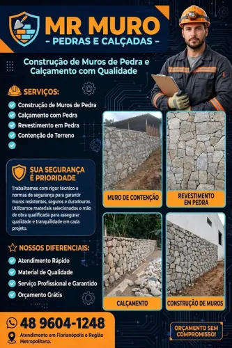 MR MUROS E CALÇADAS DE PEDRA - CONSTRUÇÃO, REFORMA E DECORATIVOS
