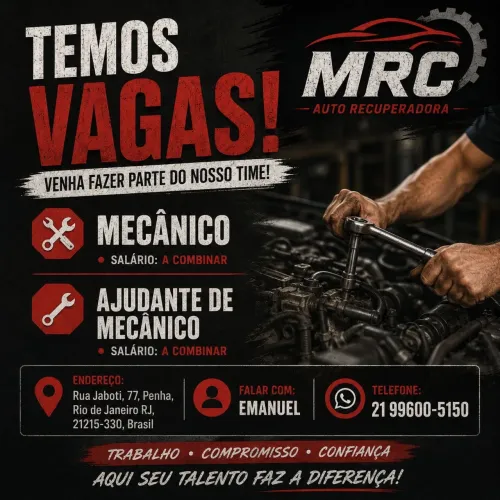 Vaga de emprego MECÂNICO E AJUDANTE DE MECÂNICO