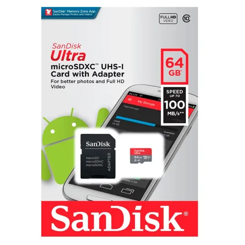 Cartão De Memoria Microsdxc 64gb 100mb/s Sandisk Ultra