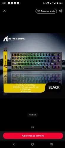 Teclado Magnético Gamer Attack Shark X68 HE, Rapid Trigger, 8000Hz, 0.01mm, 65%. PRETO.
