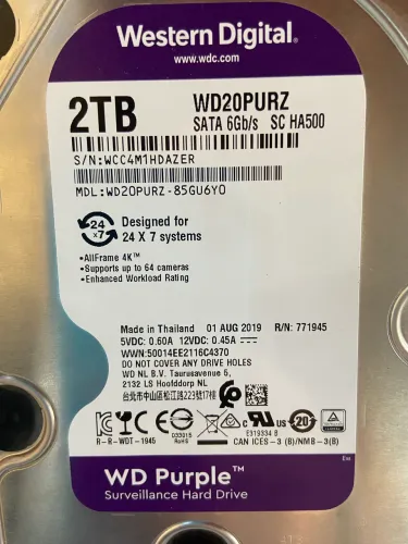 HD 2 TB WD PURPLE  NOVO