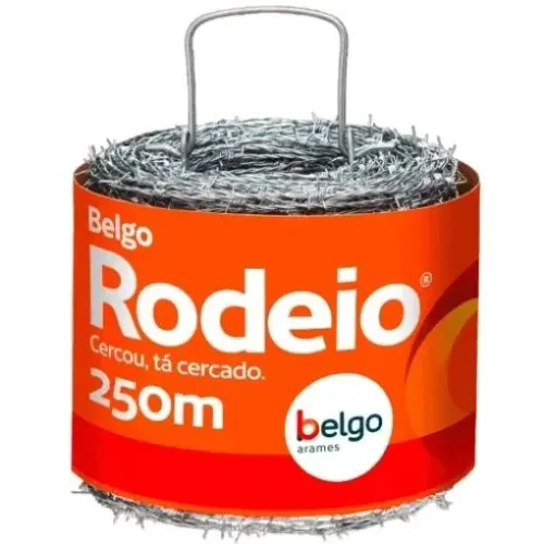 Arame Farpado Rodeio Belgo 250 MTS  Zincado 1,60mm  para cerca