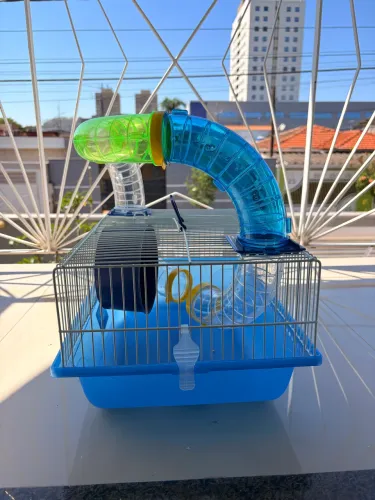 Gaiola Azul Hamster Bragança Com tubos