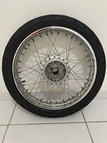 Roda Traseira YBR 125 Completa - Raios Inox  + Cubo Cobreq