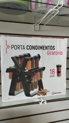 Porta Condimentos Giratório com 18 Potes Organizador de Temperos