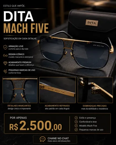 Óculos DITA Mach Five Premium - Excelente Estado