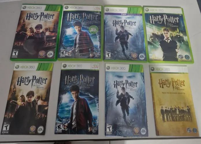 Coleção jogos Harry Potter completos com manual x box 360