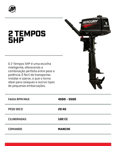 mercury 5 hp na caixa pronta entrega motor de popa