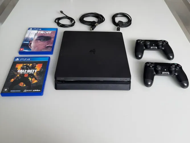 PLAYSTATION 4 + 2 CONTROLES + 2 JOGOS