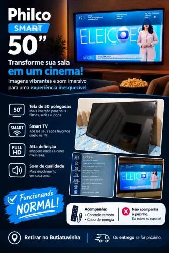 Smart TV Philco 50 polegadas FUNCIONANDO Tem NETFLIX YOUTUBE