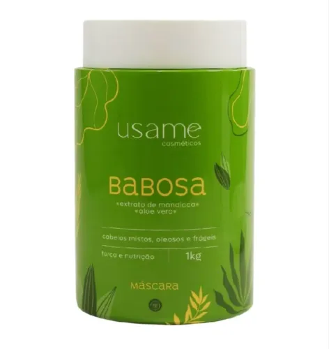 Máscara Para Cabelos Babosa Extrato de Mandioca e Aloe Vera 1kg