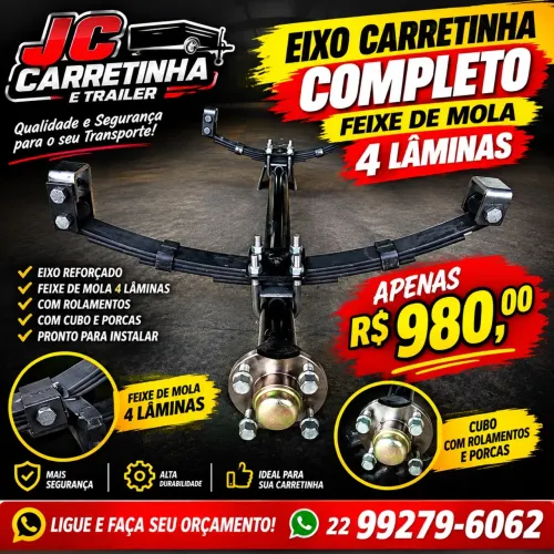 Eixo completo carretinha