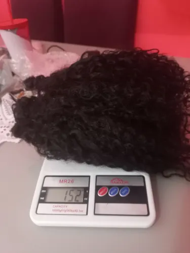 Cabelo humano cacheado 30 35 cm 