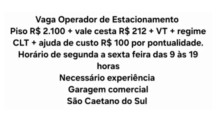 Operador de estacionamento 