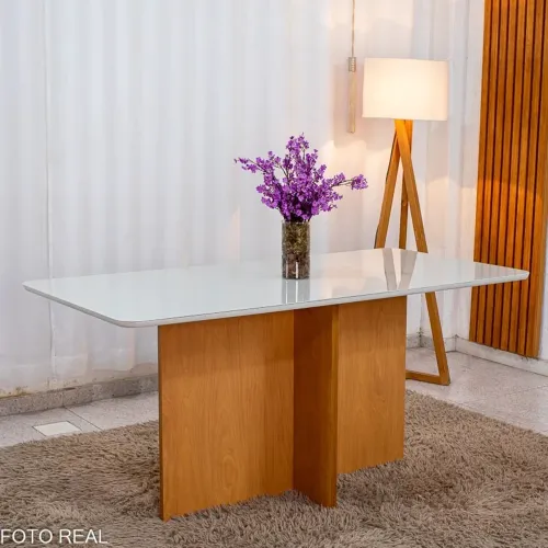 Mesa de Jantar Moscou 160x80 Vidro Off rf65