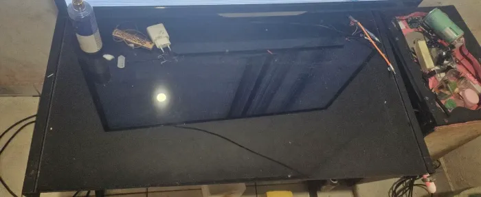 Mesa de vidro fume para pc e cadeira game