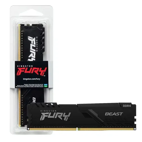 Memória RAM Kingston Fury Beast, 16GB, 3200MHz, DDR4 Nova Lacrada.