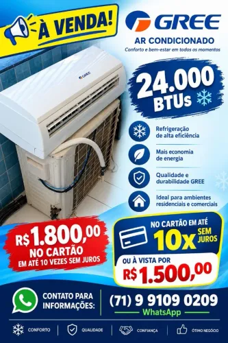 ? VENDO AR-CONDICIONADO 24.000 BTUs - POTÊNCIA E CONFORTO PARA SEU AMBIENTE! ?