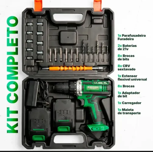 Parafusadeira Furadeira Nova 2 Baterias Promoção