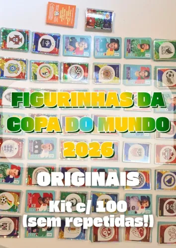 Kit 100 Figurinhas Aleatórias e SEM REPETIÇAO da Copa do Mundo 2026