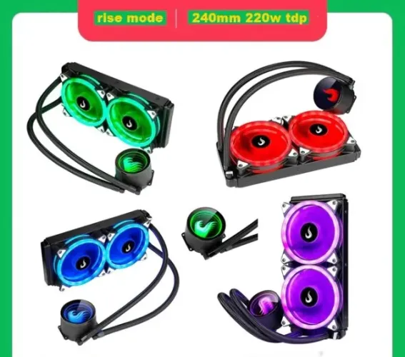 Water Cooler Rise Mode Gamer Black, RGB, 240mm, AMD/Intel, Preto - RM-WCB-02-RGB
