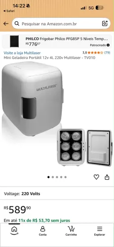 Mini geladeira Multilaser