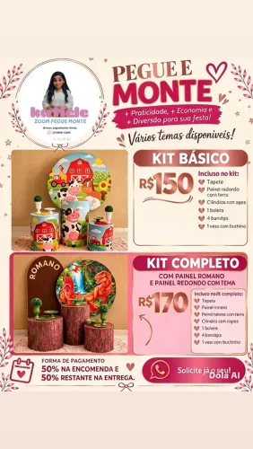 Pegue monte decoração de festa 
