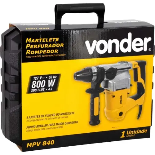 Martelete perfurador/rompedor SDS PLUS, 800 W MPV 840, com maleta VONDER