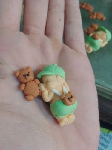 Bebê biscuit miniatura chá de bebê batizado recém nascido