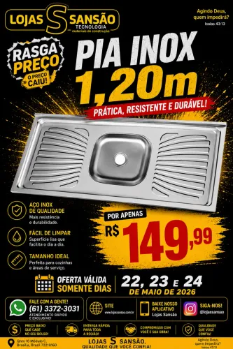 Pia inox 1.20