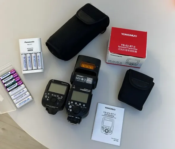 KIT FLASH YONGNUO | RÁDIO FLASH | PILHAS + CARREGADOR 