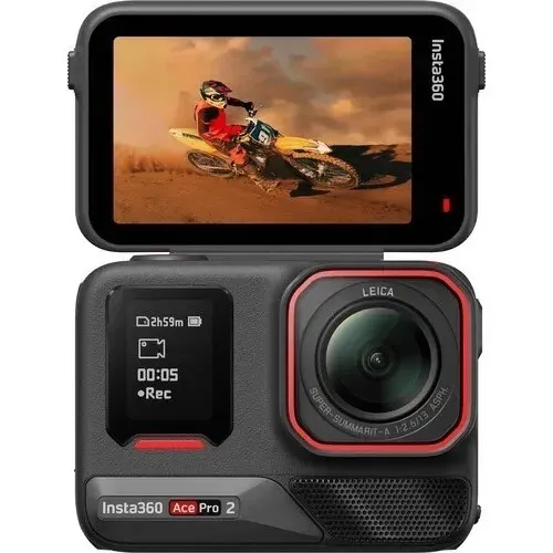 Câmera Insta360 Ace Pro 2 Action Bundle (2 Baterias) À Prova D' Água Cor Preto
