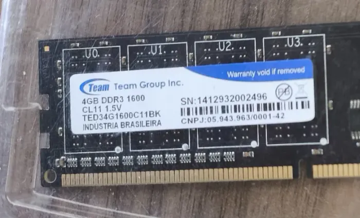 Memória Ram Team Group 4gb Ddr3 1600mhz Para Desktop