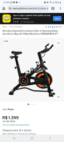 Bicicleta Ergométrica Gallant Elite X Spinning
