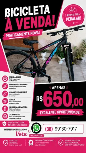 Bicicleta novinha quadro alumínio. Baixo preço pra sair rápido