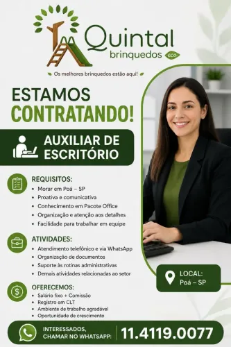 Vaga auxiliar de escritório 