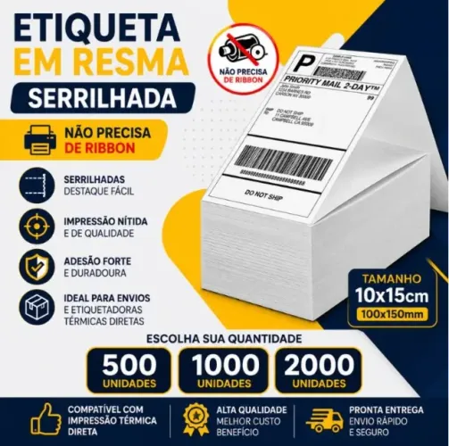 etiqueta adesiva de envio tamanho 10x15