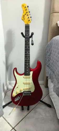 guitarra tagima tg-500 stratocaster vermelha canhoto