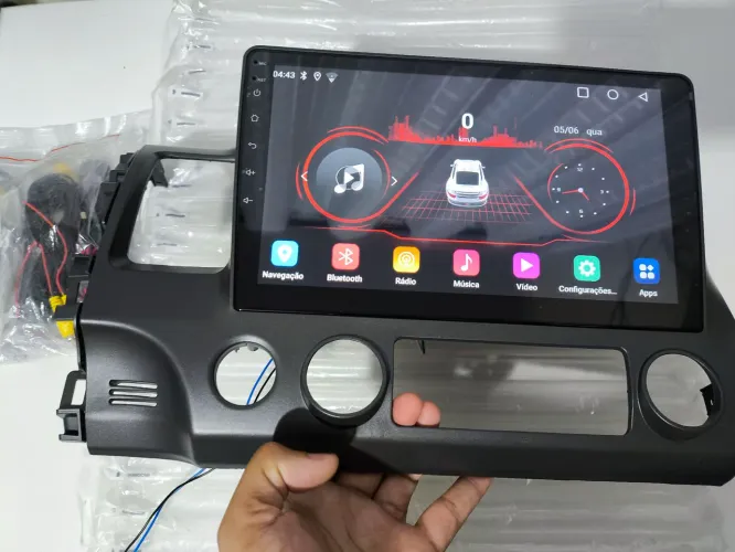 Multimidia 10 Polegadas New Civic 2006 a 2011 + Moldura e Camera de Ré com Carplay 